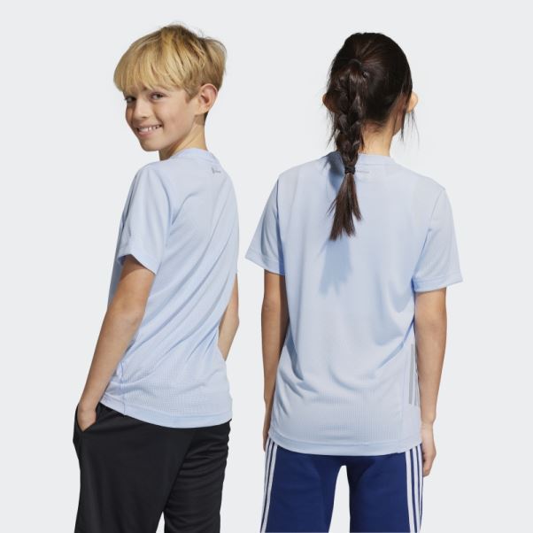 T-shirt à 3 Bandes Aeroready Bleu Aube Adidas