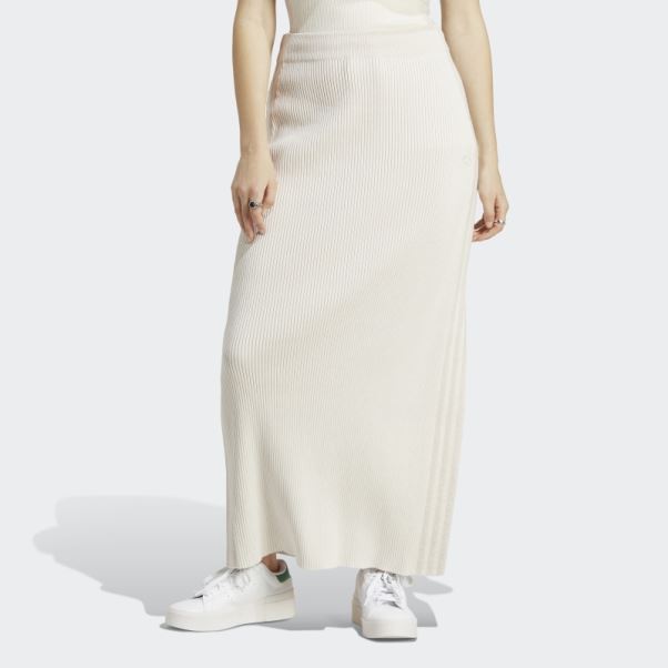 Jupe Longue En Maille Adidas Bleu Version Blanche