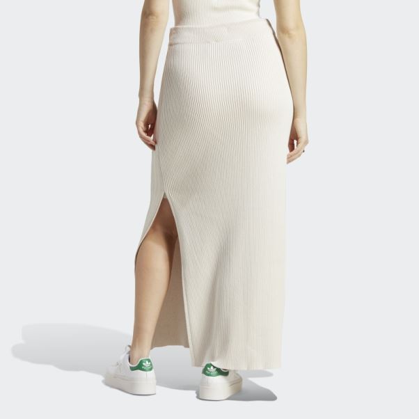 Jupe Longue En Maille Adidas Bleu Version Blanche