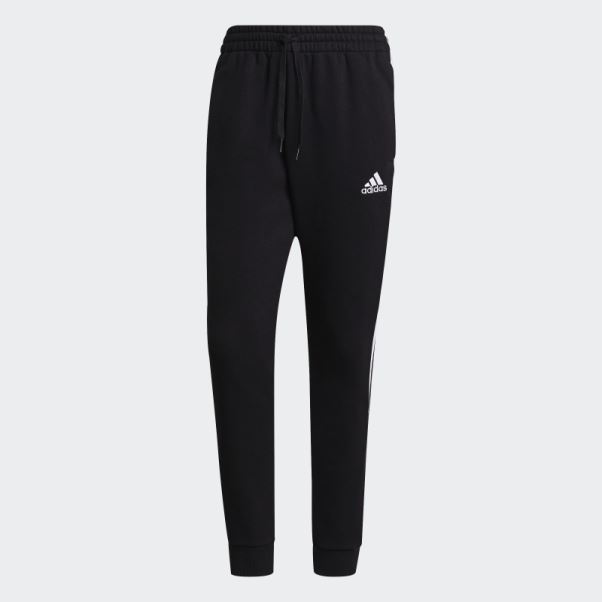 Pantalon Adidas Essentials Fleece Tapered Cuff 3-stripes Noir