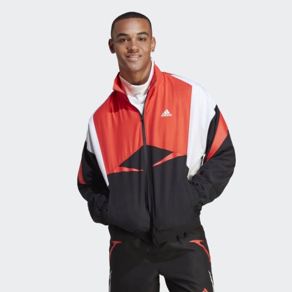 Haut De Survêtement Adidas Color Block Noir