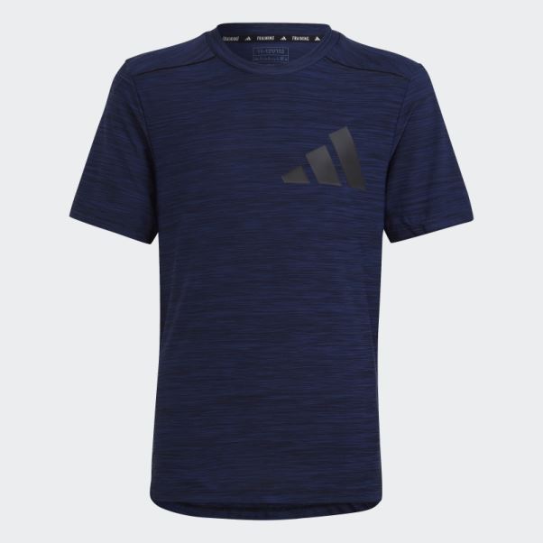 T-shirt Adidas Aeroready Chiné Bleu Foncé