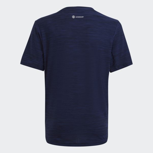 T-shirt Adidas Aeroready Chiné Bleu Foncé