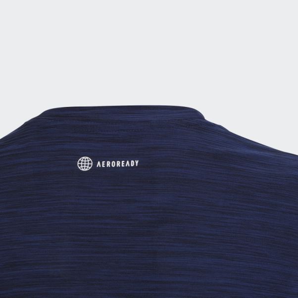 T-shirt Adidas Aeroready Chiné Bleu Foncé