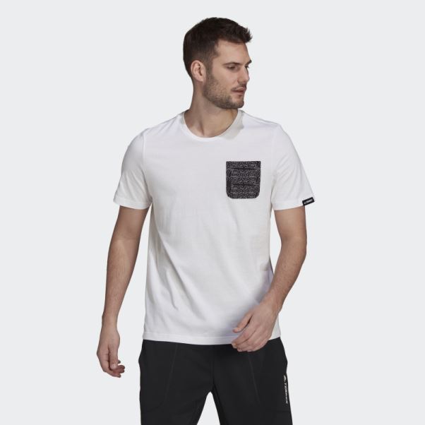 Tee Shirt Graphique Adidas Terrex Pocket Blanc