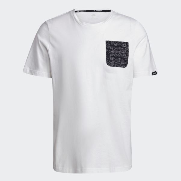 Tee Shirt Graphique Adidas Terrex Pocket Blanc