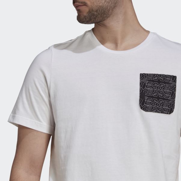 Tee Shirt Graphique Adidas Terrex Pocket Blanc