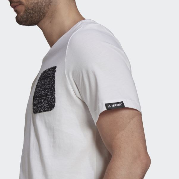 Tee Shirt Graphique Adidas Terrex Pocket Blanc