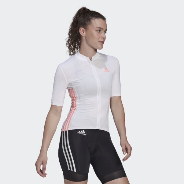 Blanc Le Maillot Cycliste Manches Courtes Adidas