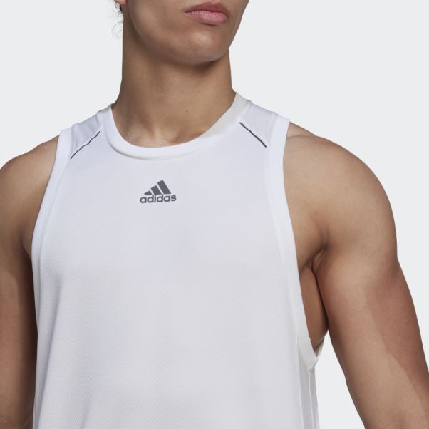 Adidas Hiit Spin Débardeur D'entraînement Blanc