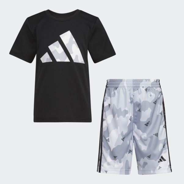 Poly Tee Camo Aop Short Adidas Noir
