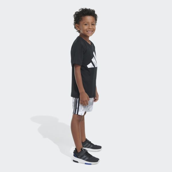 Poly Tee Camo Aop Short Adidas Noir