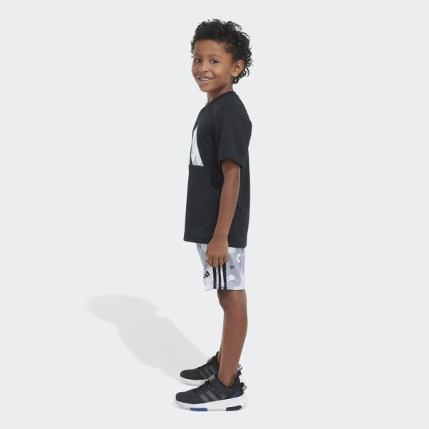 Poly Tee Camo Aop Short Adidas Noir
