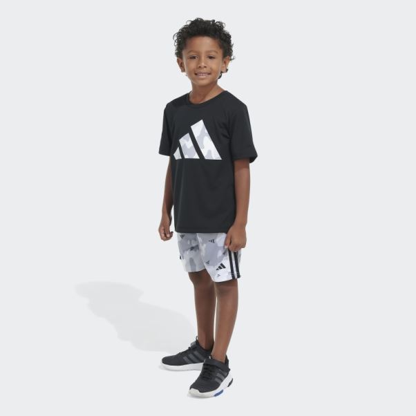 Poly Tee Camo Aop Short Adidas Noir