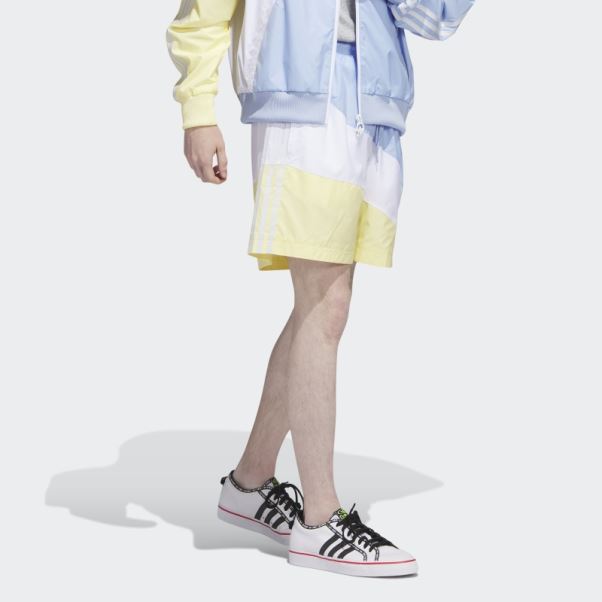 Short Adidas Swirl Tissé Bleu Aube