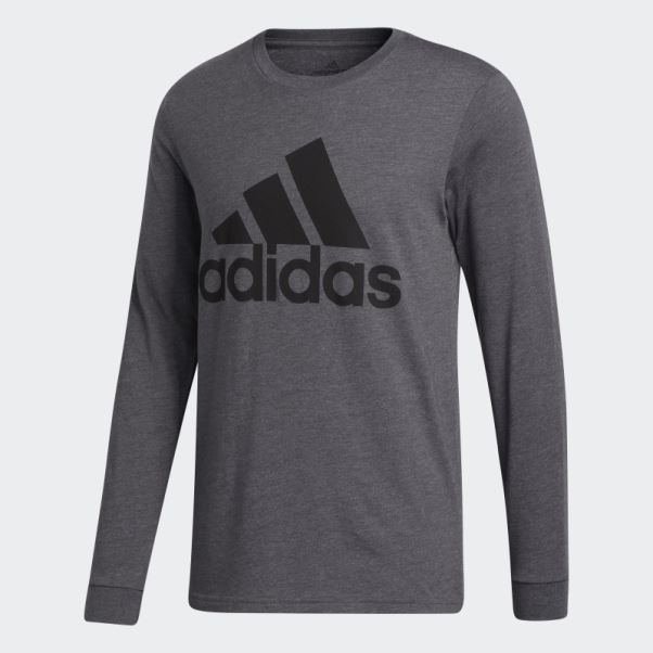 T-shirt Adidas écusson De Sport Gris Foncé Chiné