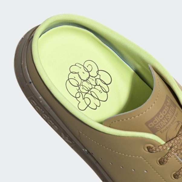 Adidas Stan Smith Beige Doré Plant And Grow Mules