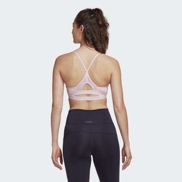 Brassière De Maintien Léger Adidas Aeroreact Training Rose