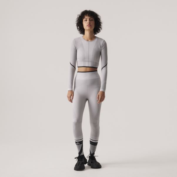 Adidas By Stella Mccartney Truestrength Yoga Collant 7/8 Gris Uni Mgh