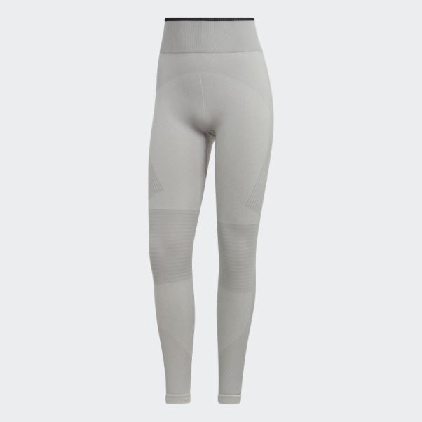 Adidas By Stella Mccartney Truestrength Yoga Collant 7/8 Gris Uni Mgh