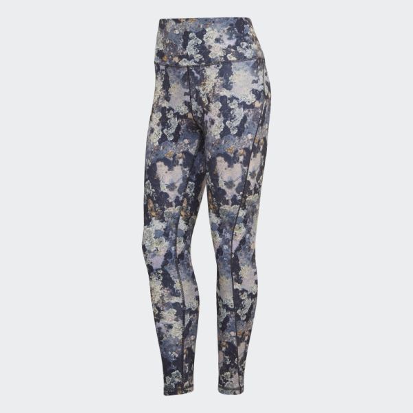Collants Adidas Yoga Studio 7/8 Teinte Bleue