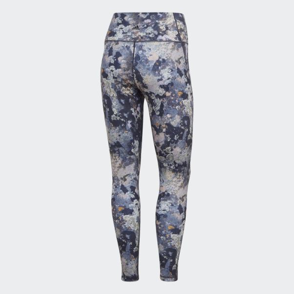 Collants Adidas Yoga Studio 7/8 Teinte Bleue