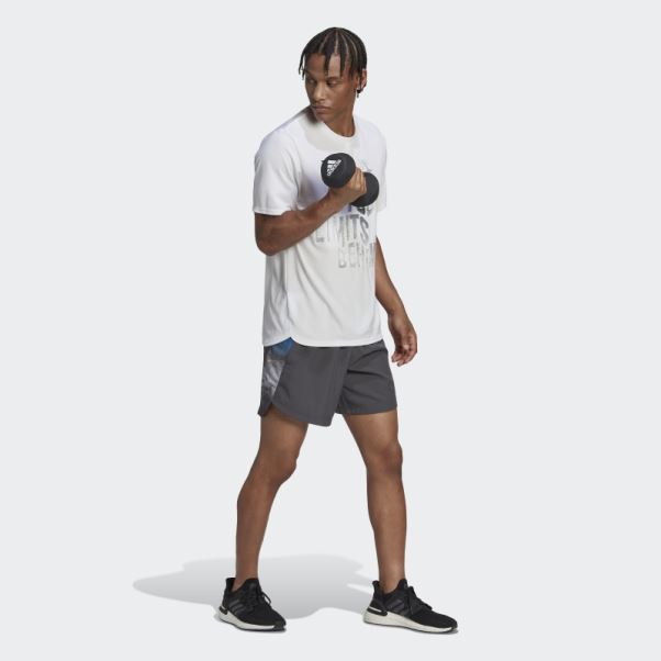Conçu Pour Le Mouvement T-shirt D'entraînement à Slogan Aeroready Hiit Adidas Blanc