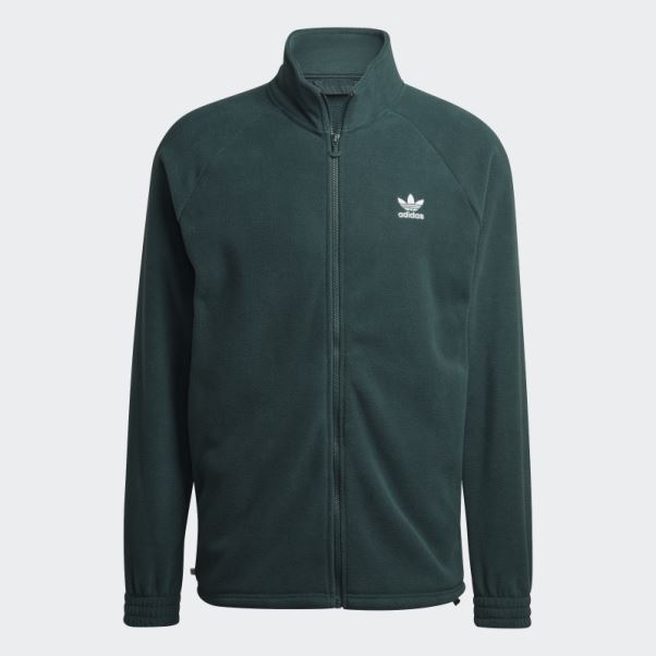 Adidas Adicolor Classics Trèfle Teddy Veste Polaire Vert Minéral