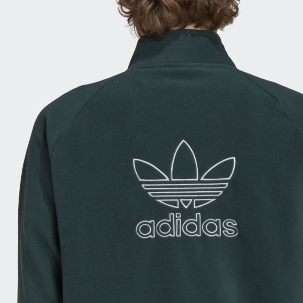 Adidas Adicolor Classics Trèfle Teddy Veste Polaire Vert Minéral