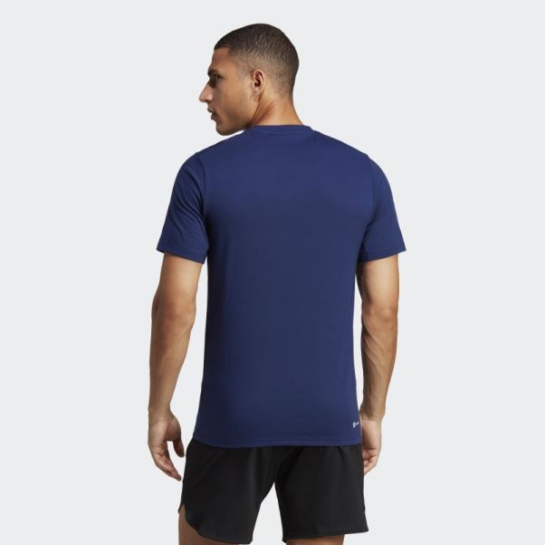 T-shirt D'entraînement Adidas Train Essentials Feelready Bleu Foncé