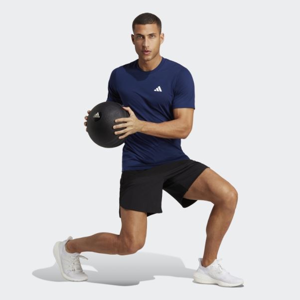 T-shirt D'entraînement Adidas Train Essentials Feelready Bleu Foncé