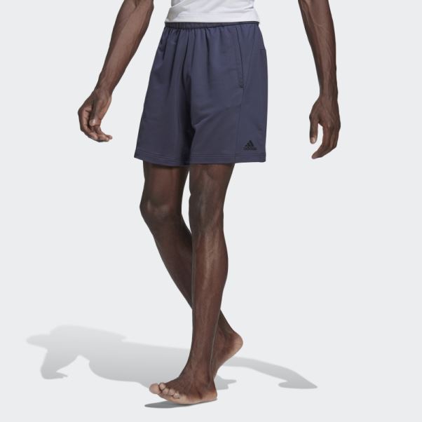Short D'entraînement De Yoga Adidas Bleu Marine Mel