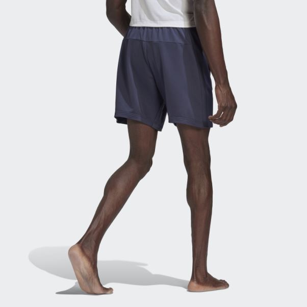 Short D'entraînement De Yoga Adidas Bleu Marine Mel
