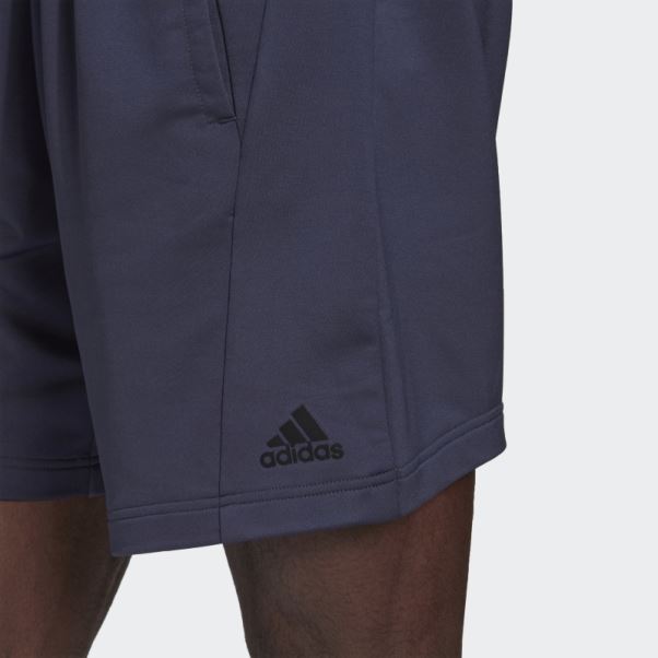 Short D'entraînement De Yoga Adidas Bleu Marine Mel