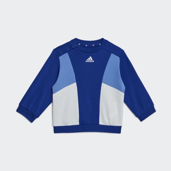 Pantalon De Jogging En Molleton Colorblock Bleu Adidas