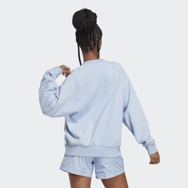 Sweat Adidas City Escape Loose Crew Bleu Aube