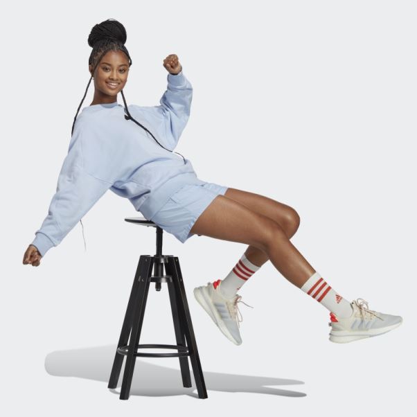 Sweat Adidas City Escape Loose Crew Bleu Aube