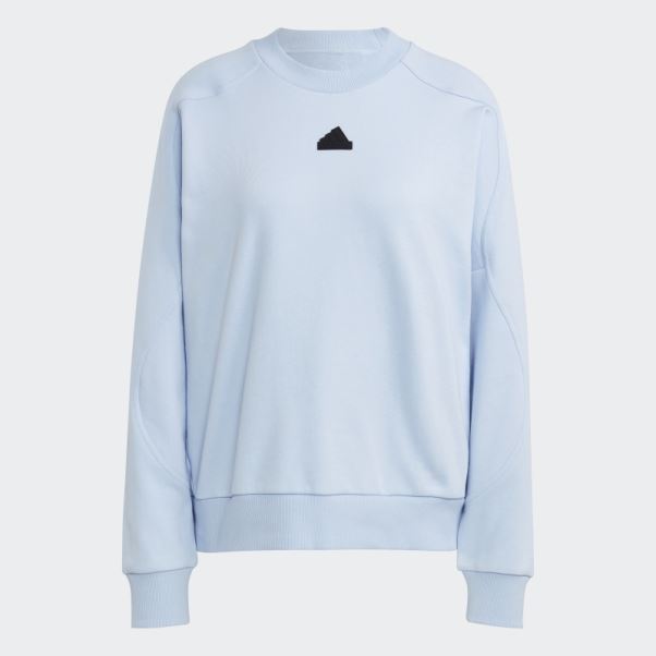 Sweat Adidas City Escape Loose Crew Bleu Aube