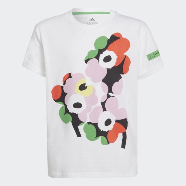 Tee Shirt Graphique Adidas Marimekko Blanc