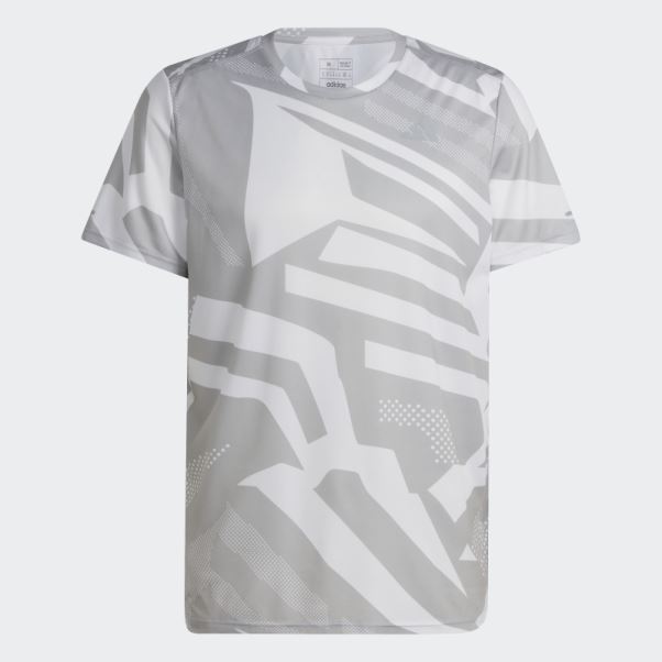 T-shirt Saisonnier Adidas Own The Run Gris