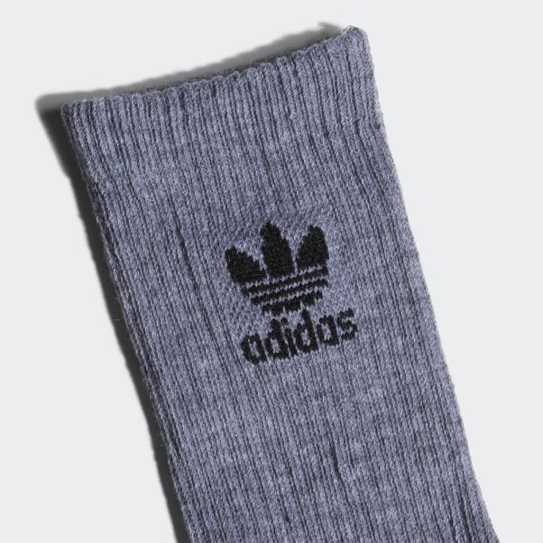 Chaussettes Grises Adidas Trèfle Crew 6 Paires