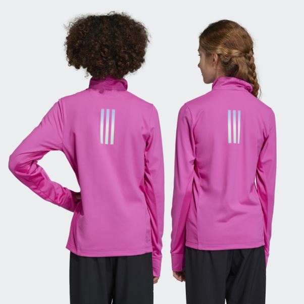T-shirt Manches Longues Demi-zip Aeroready Fuchsia Adidas