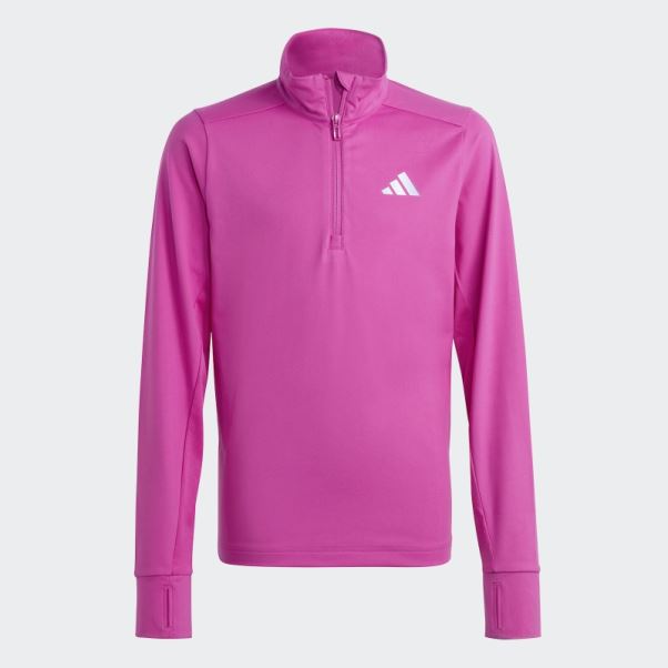 T-shirt Manches Longues Demi-zip Aeroready Fuchsia Adidas