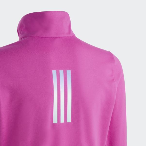 T-shirt Manches Longues Demi-zip Aeroready Fuchsia Adidas