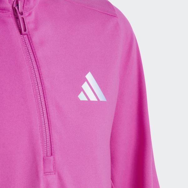 T-shirt Manches Longues Demi-zip Aeroready Fuchsia Adidas