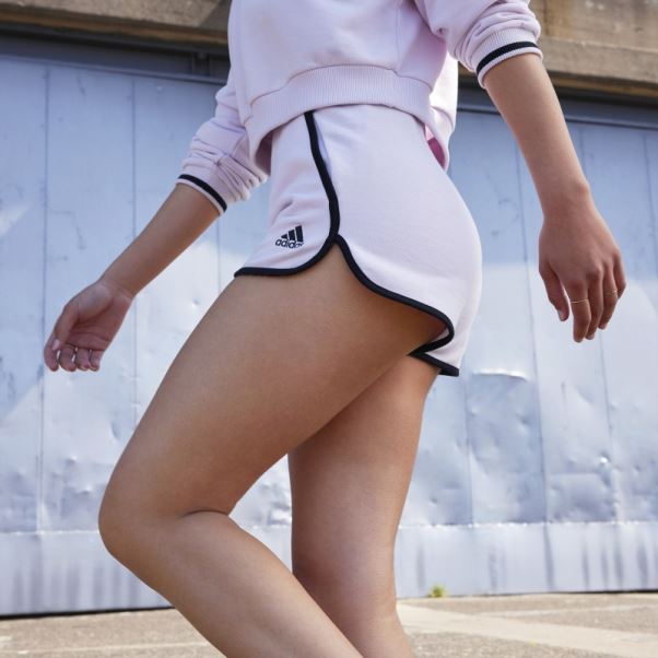 Short Taille Haute En Molleton Rose Adidas