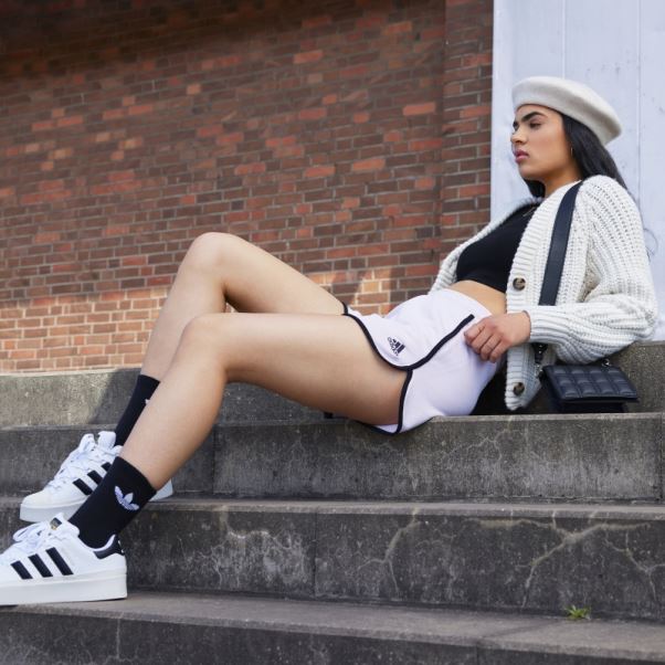 Short Taille Haute En Molleton Rose Adidas