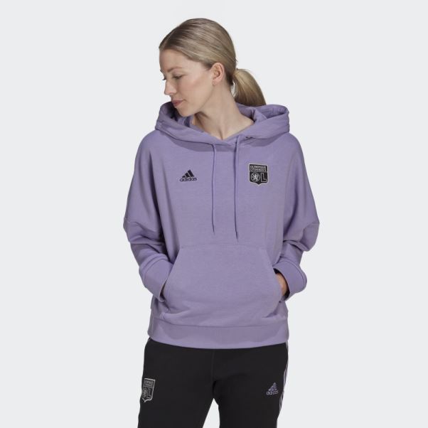 Sweat à Capuche Olympique Lyonnais Lilas Adidas