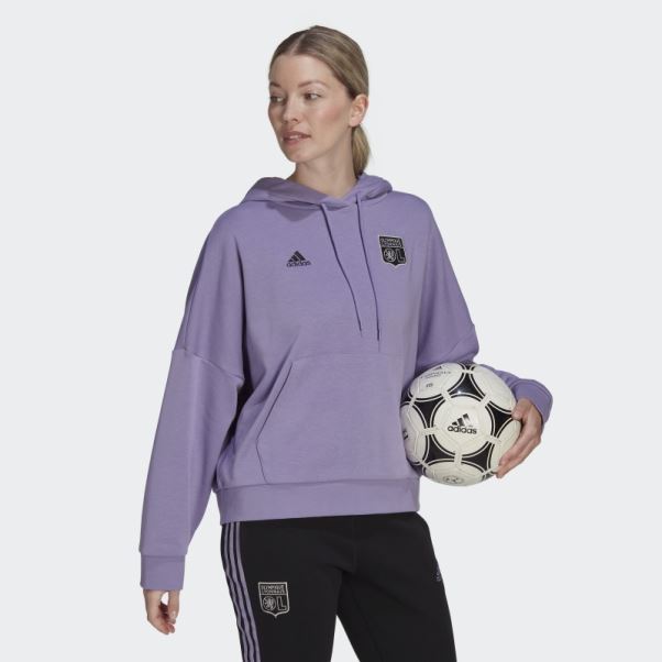 Sweat à Capuche Olympique Lyonnais Lilas Adidas