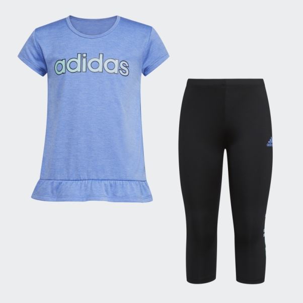 Ensemble Moulant Adidas Mel Tee Capri Bleu